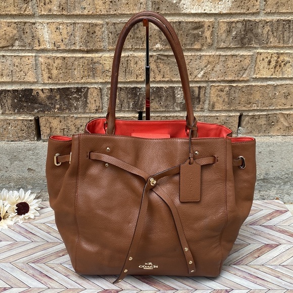 Coach Handbags - COACH TURNLOCK tie tote